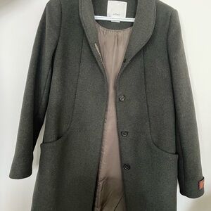 Aritzia Wilfred women’s  cocoon Dark Olive Green Wool-Blend Coat